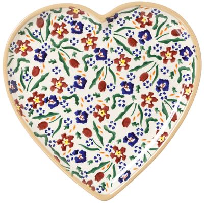 Nicholas Mosse Wild Flower Meadow Heart Plate