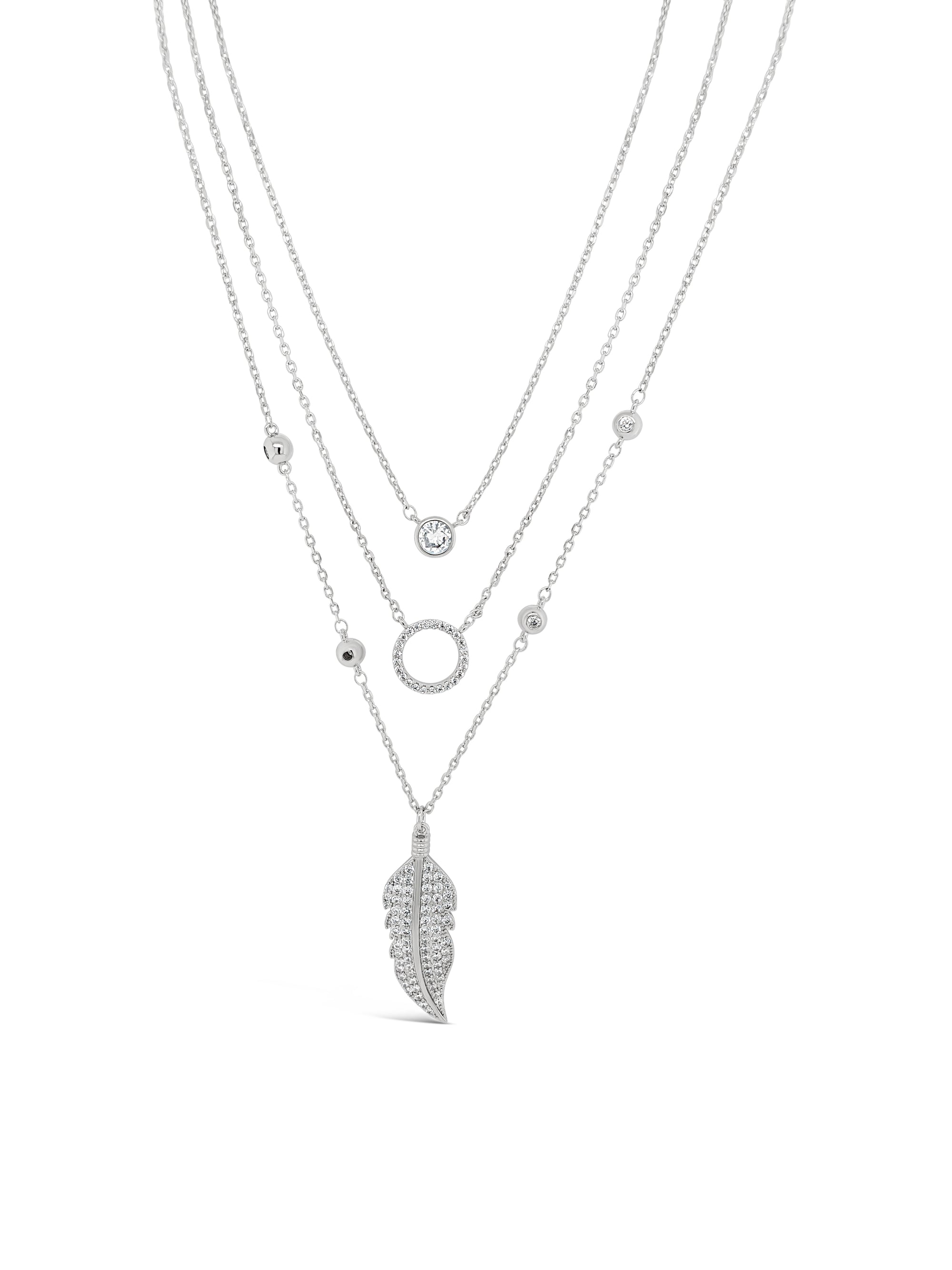 Absolute Jewellery Silver Leaf Necklace 14/16/18"