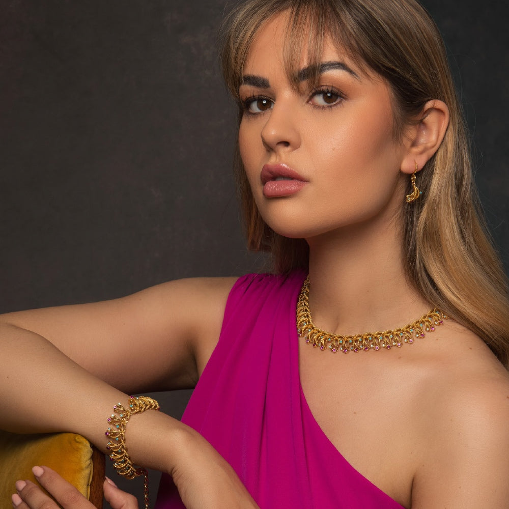 Newbridge Silverware Pink and Turquoise Necklace