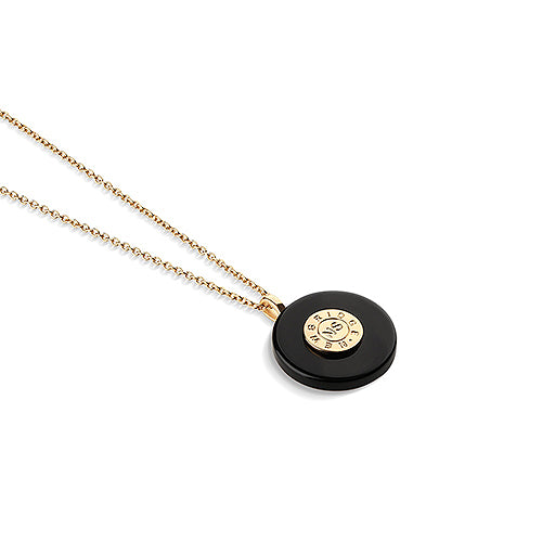 Newbridge Silverware Circular Black Stone Pendant