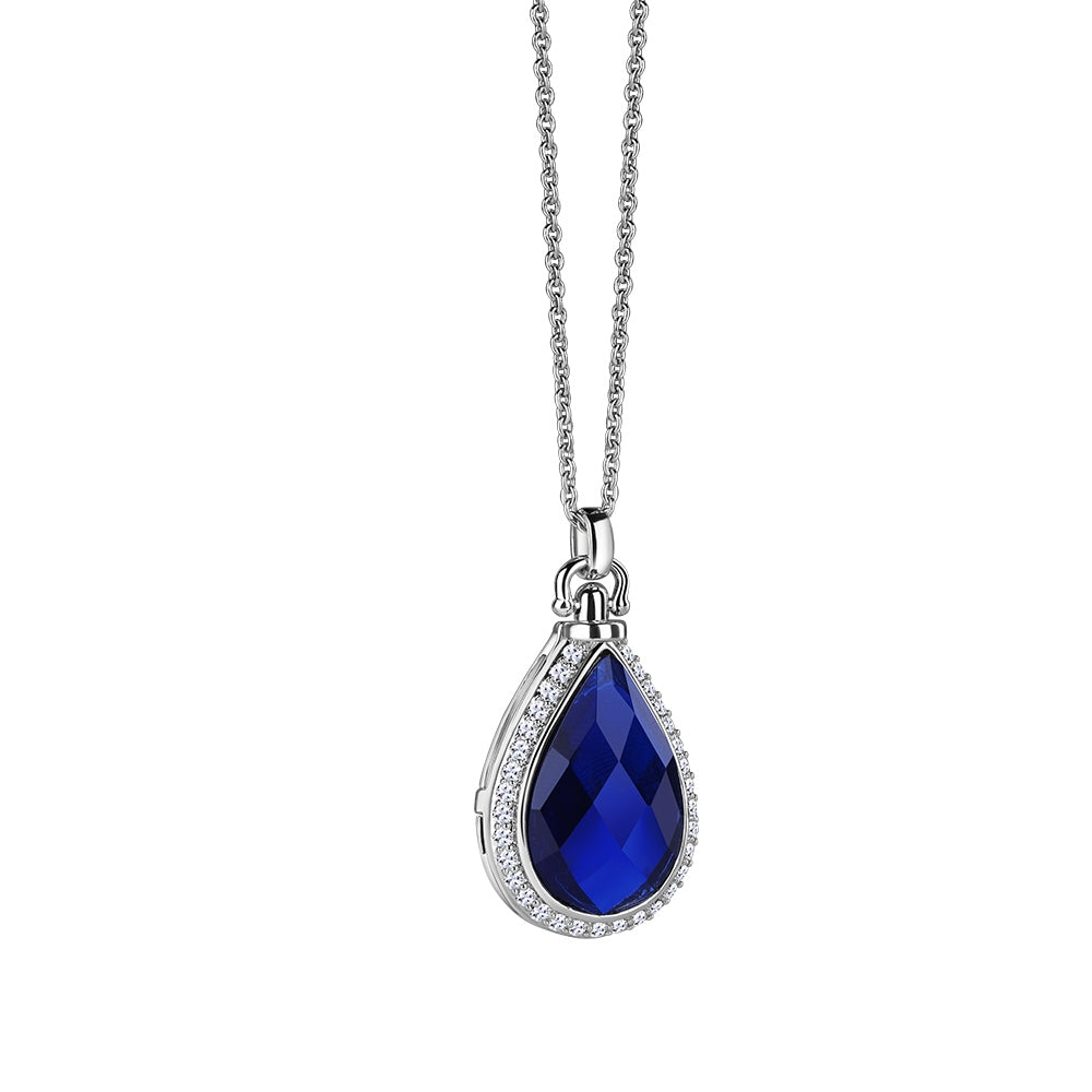 Newbridge Silverware Locket with Sapphire Blue Stones