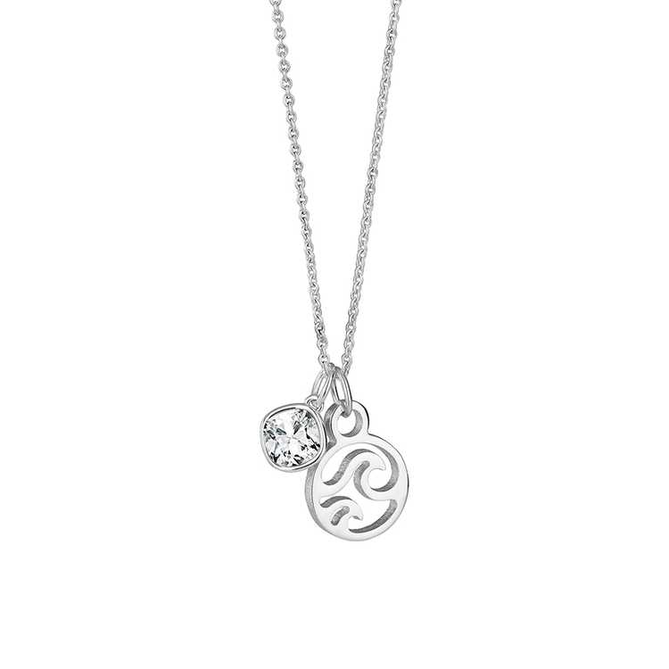 Newbridge Silverware Ocean Pendant with Clear Stone