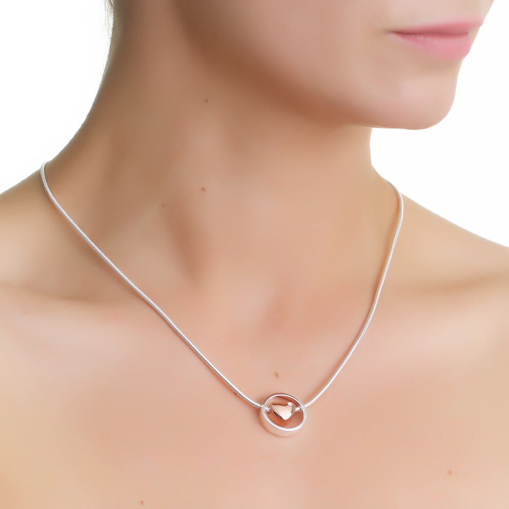 Newbridge Silverware Silver And Rose Gold Plated Crystal Heart