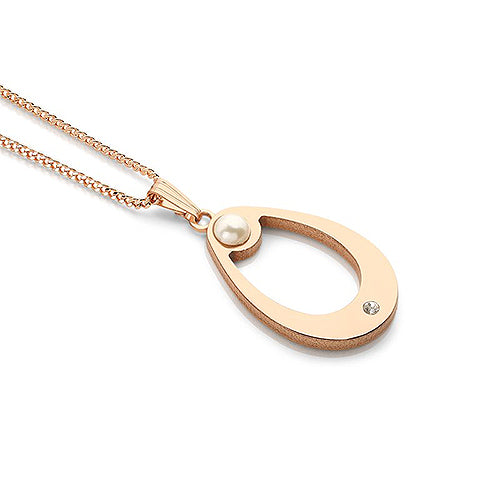 Newbridge Silverware Droplet Pendant Rose Gold