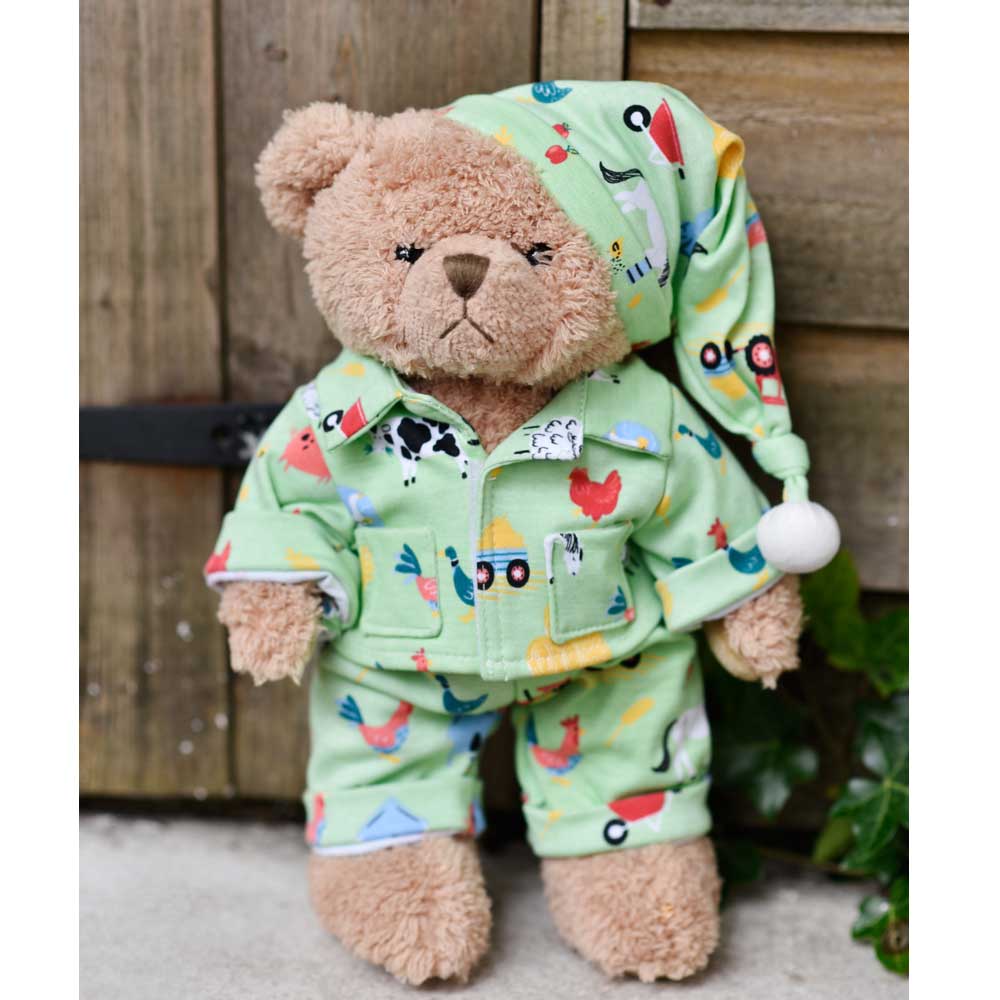Powell Craft Teddy Bear with Farmyard Pyjamas