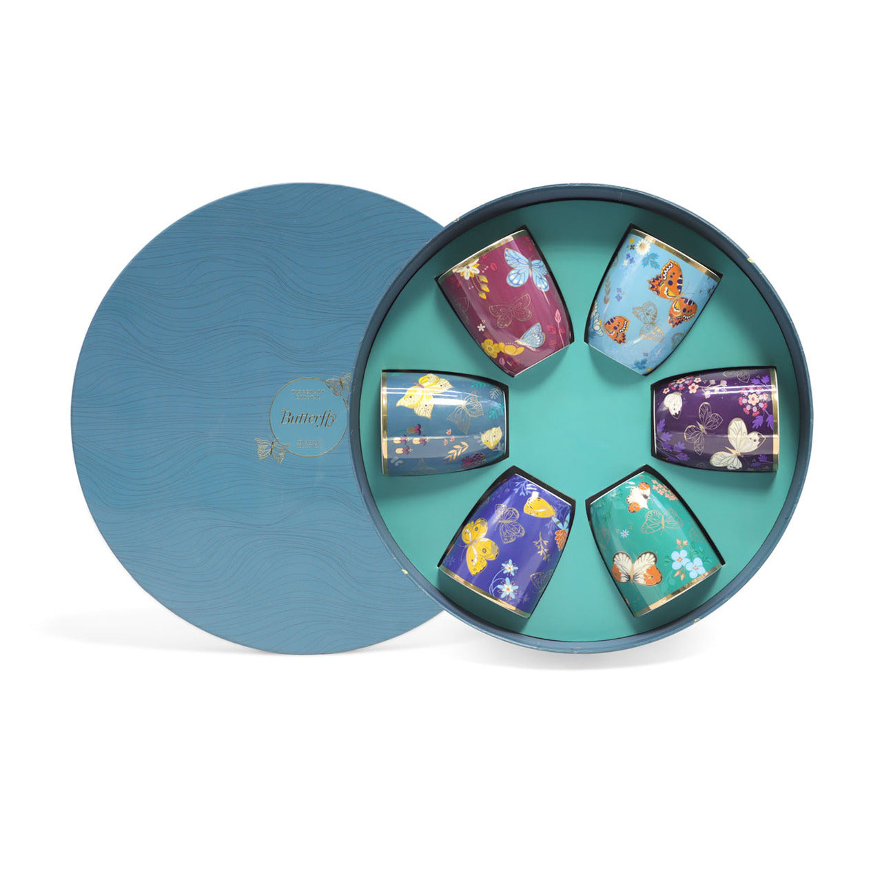 Tipperary Crystal Butterfly Set of 6 Mugs-Hatbox