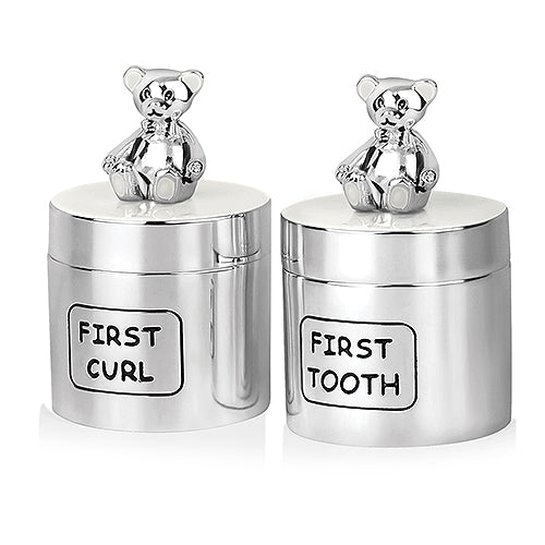 Newbridge Silverware Teddy Bear 1st Tooth &1st Curl Set