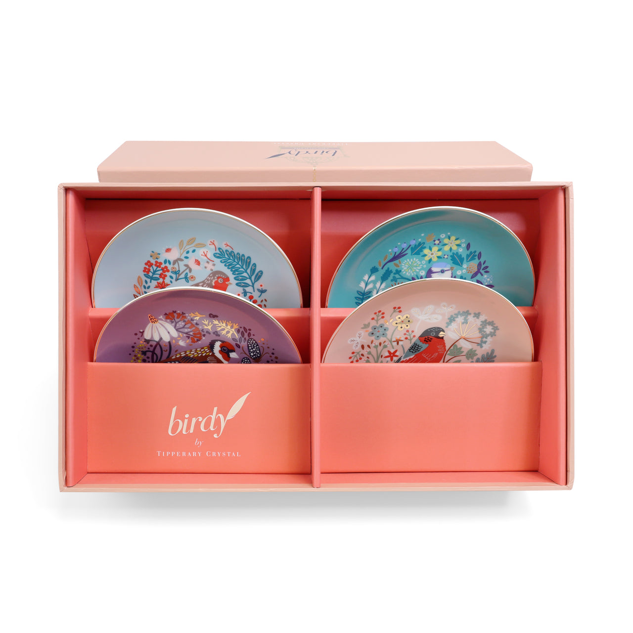 Tipperary Crystal Birdy S/4 Biscuit Plates