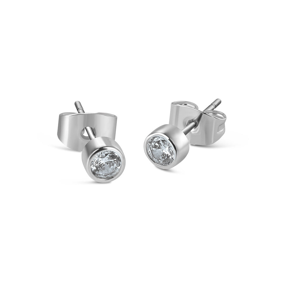 Newbridge Silverware Childrens Clear Stone Earrings
