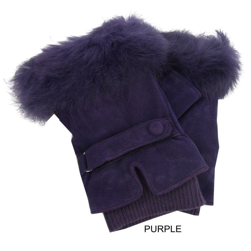 Pure Accessories Fingerless Gloves Purple