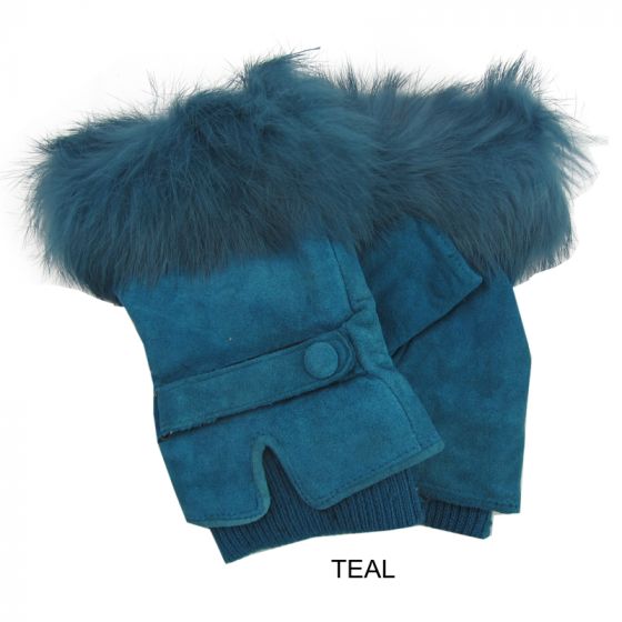 Pure Accessories Fingerless Gloves Teal