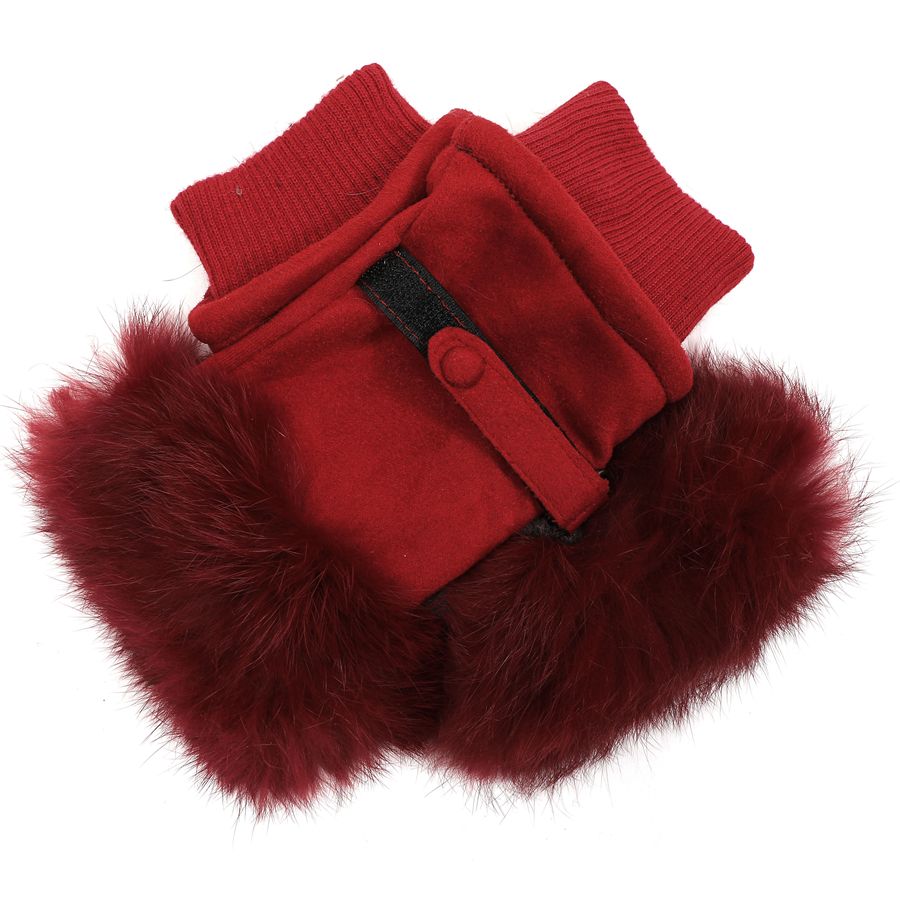 Pure Accessories Fingerless Gloves Dark Red