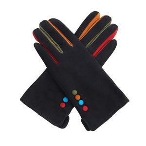 Pure Accessories Gloves-Leather Suede-Black