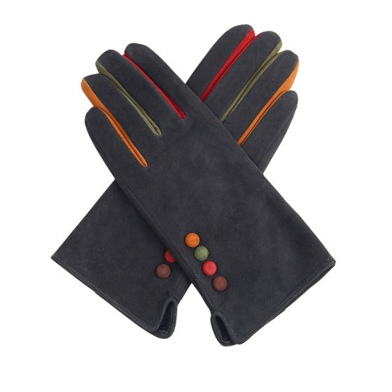 Pure Accessories Gloves-Leather Suede-Grey