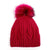 Pure Accessories Fur Pompom Hat Raspberry