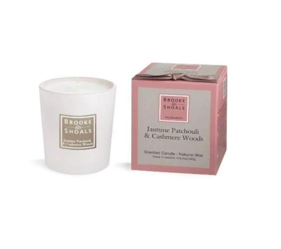 Brooke and Shoals Jasmine Patchouli and Cashmere Wood Candle