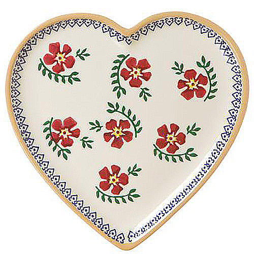Nicholas Mosse Old Rose Med Heart Plate