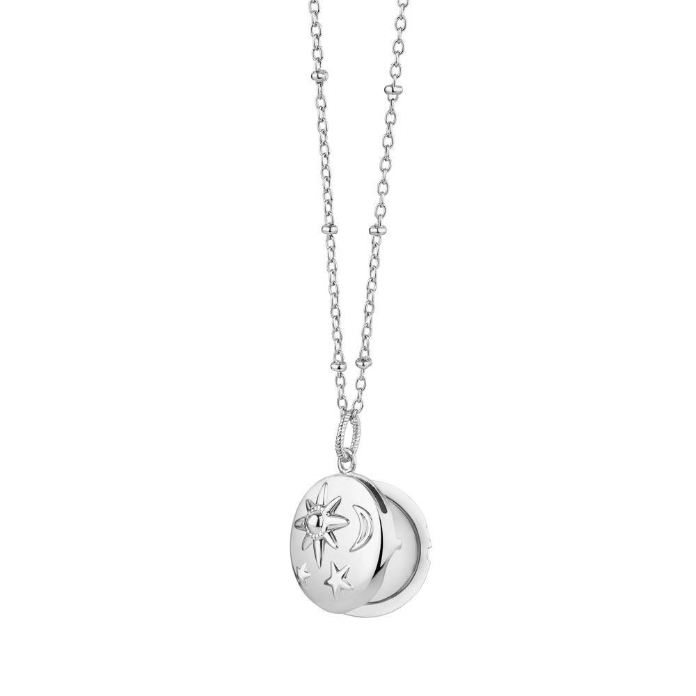Newbridge Silverware Amy Huberman Silver Plated Locket with Sun ,Moon & Star