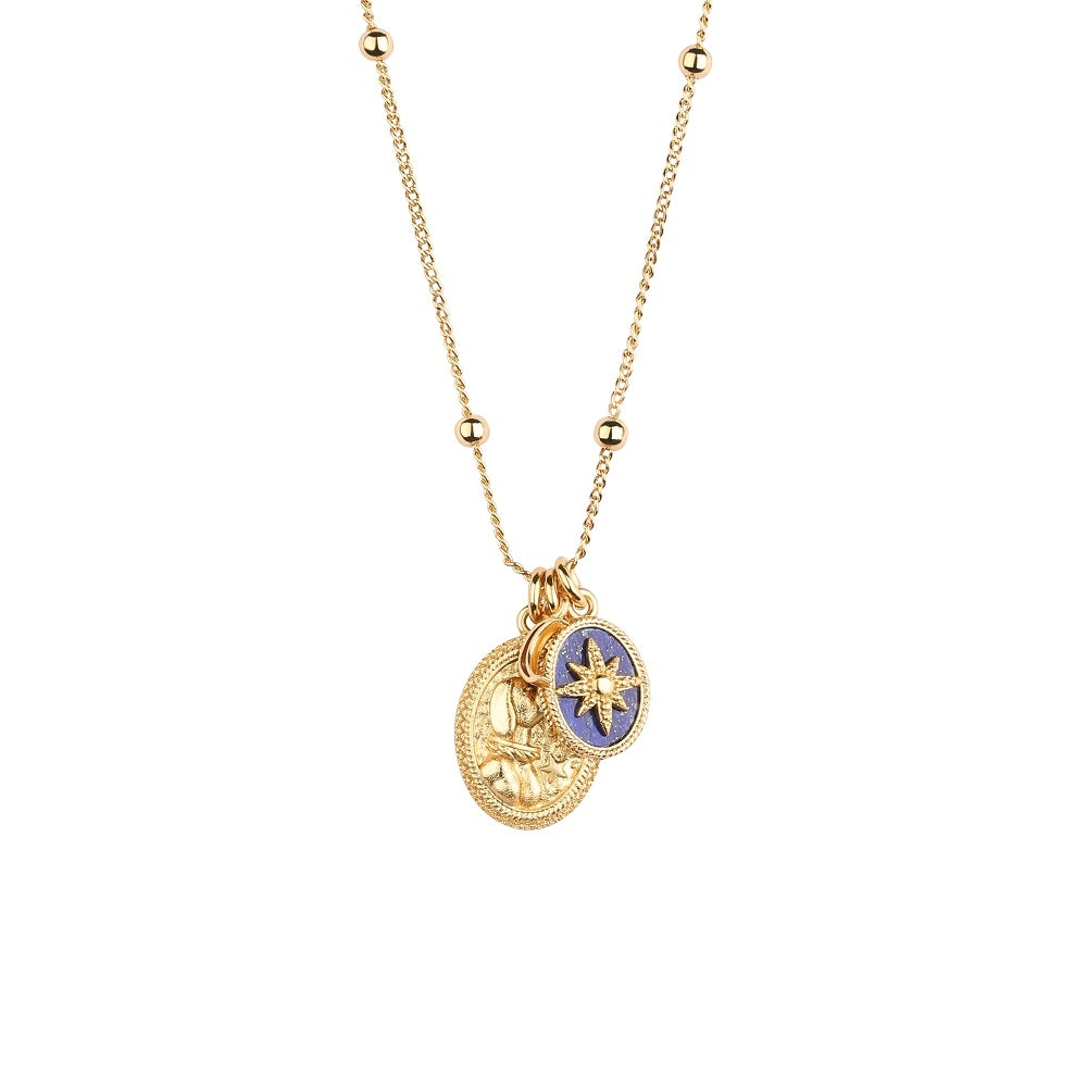 Newbridge Silverware Amy Huberman Gold Plated Necklace with Lapis Lazuli Charm