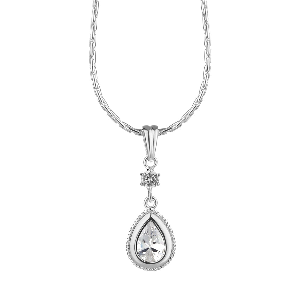 Newbridge Silverware Jewellery Drop Pendant Clear Stone