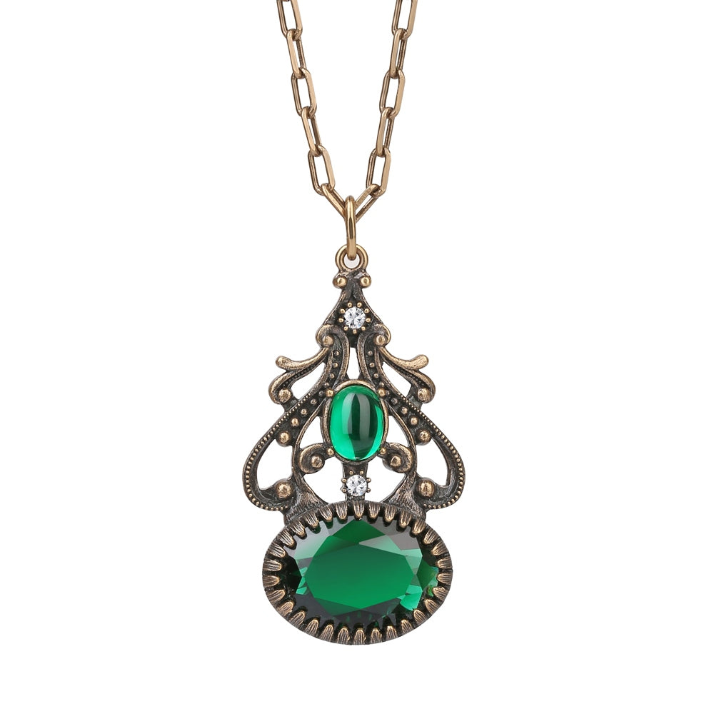 Newbridge Jewellery Green Stone FOB Pendant