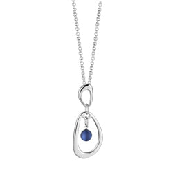 Newbridge Silverware Droplet Pendant with Blue Stone