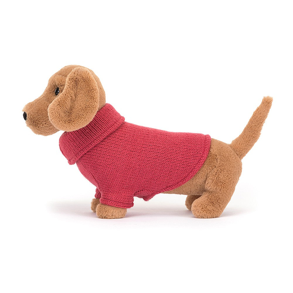  pink Sweater Sausage Dog ぬいぐるみ犬 Jellycat Sweater Sausage Dog Pink - The Design Gallery Drogheda