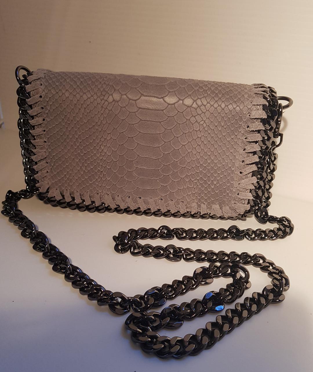 Tempest Croc Leather Grey Bag