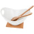 White Bamboo Oval Salad Bowl and Servers