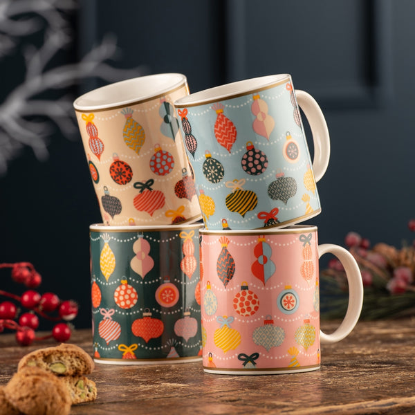 Aynsley Retro Baubles Set of 4 Mugs